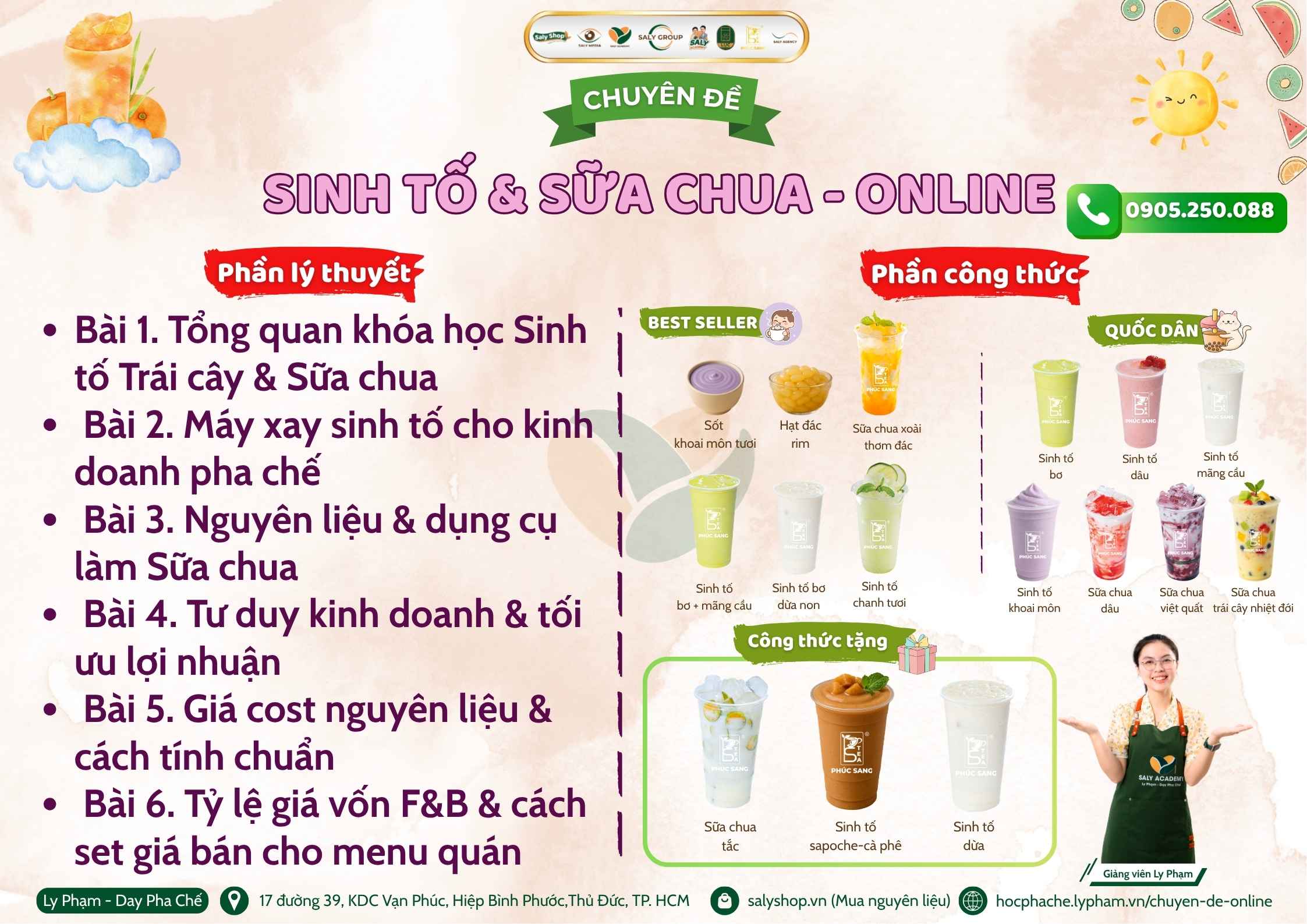 Khóa học sinh tố - sữa chua tai SaLy Academy