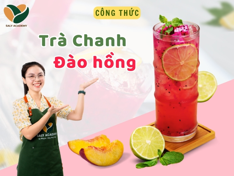 công thức pha chế Trà chanh đào hồng