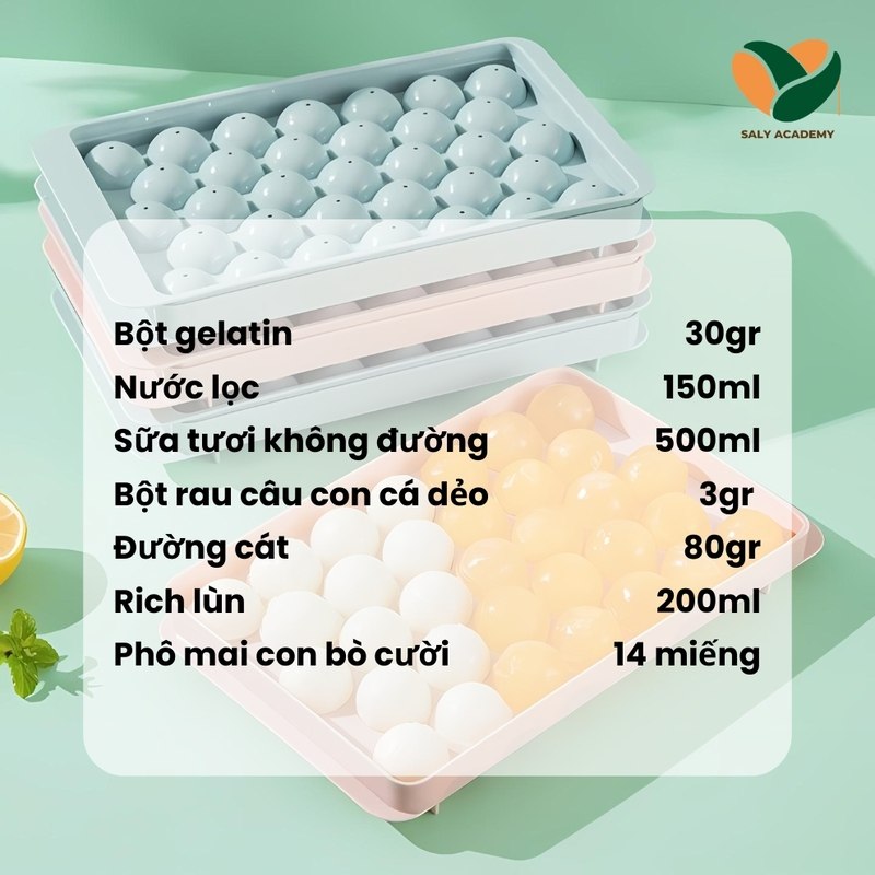  Nguyên liệu và dụng cụ cần chuẩn bị để làm topping cheese ball