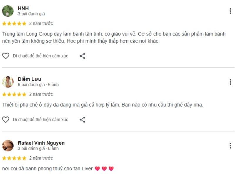 Một số cảm nhận tích cực của học viên dành cho Tam Long Group