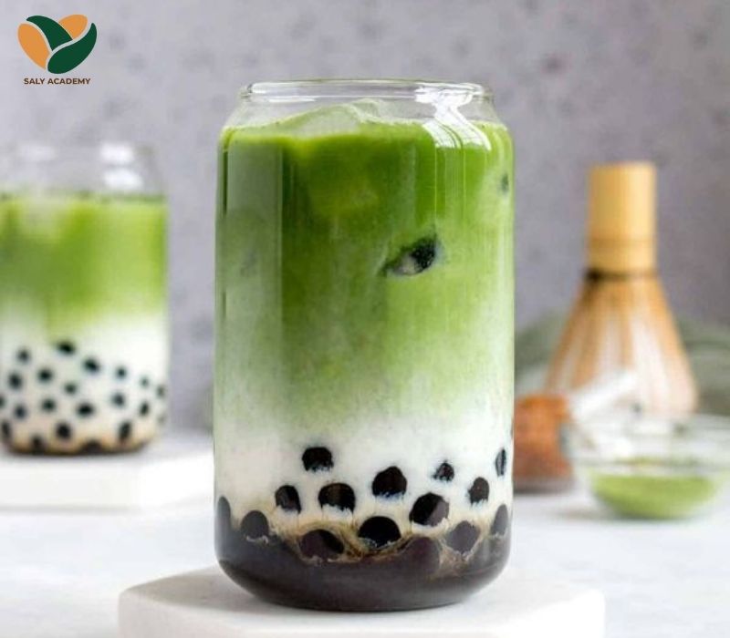 Matcha trân châu đường đen