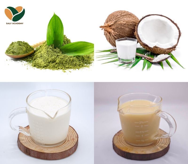 Nguyên liệu làm Matcha coco latte