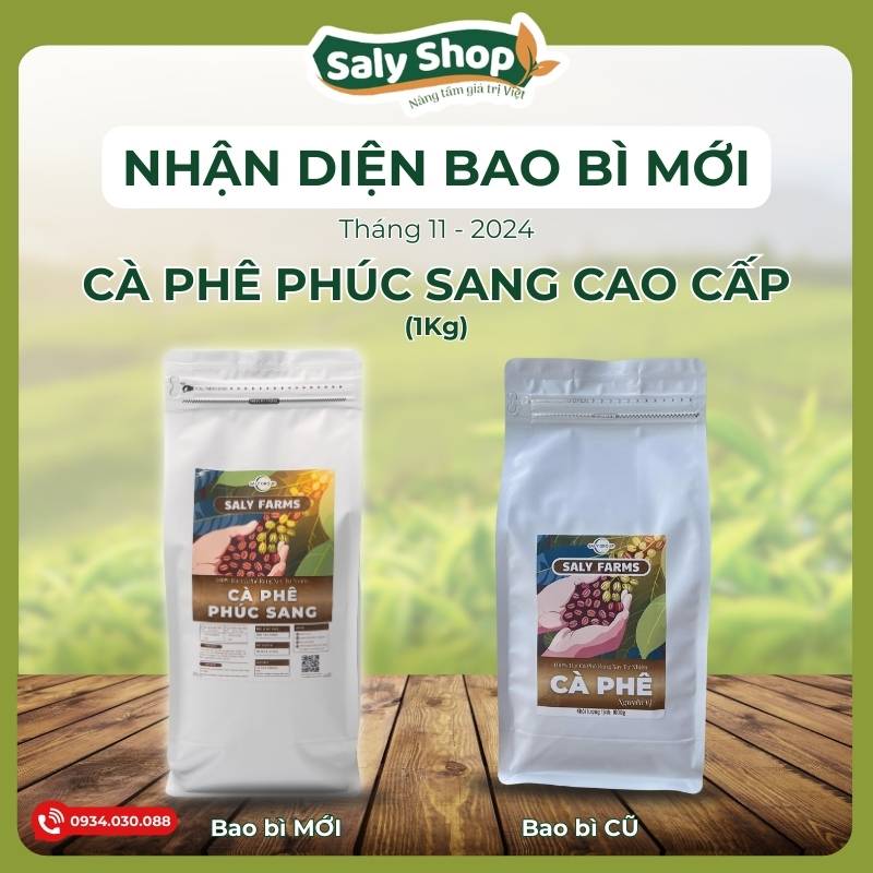 Bao bì mới Cà phê Phúc Sang cao cấp