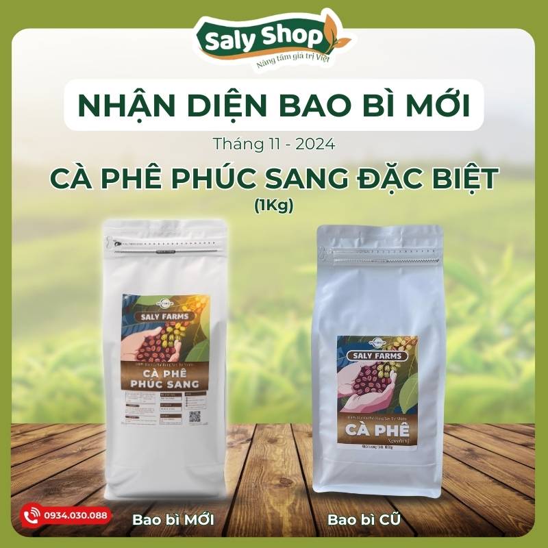 Bao bì mới Cà phê Phúc Sang đặc biệt