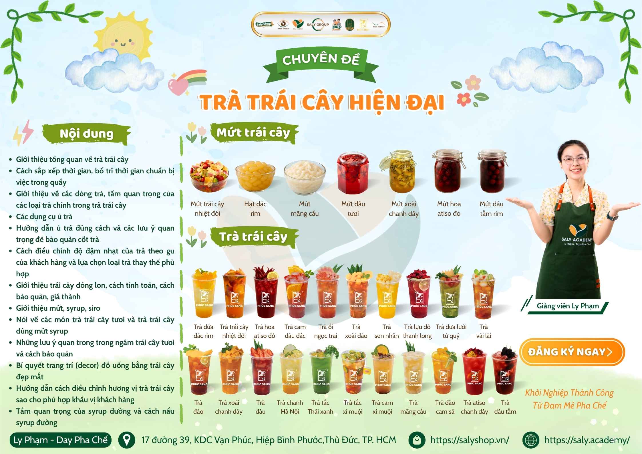 Thông tin khóa pha chế trà trái cây tại Saly Academy