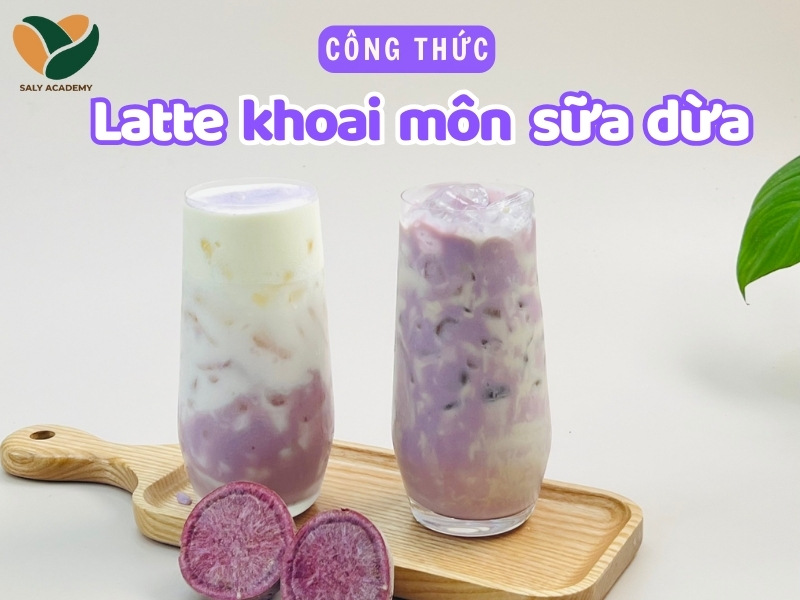 Cách làm Latte khoai môn sữa dừa thơm béo siêu ngon