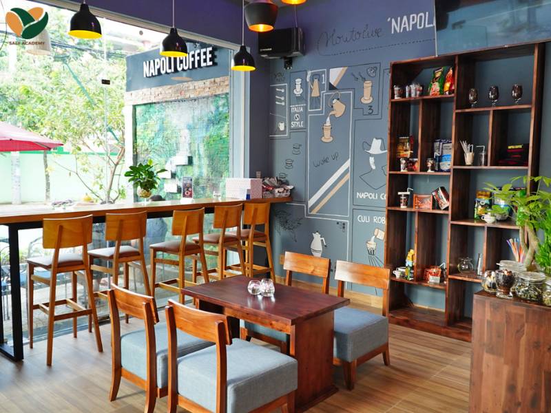 Mô hình quán trà sữa kết hợp cafe