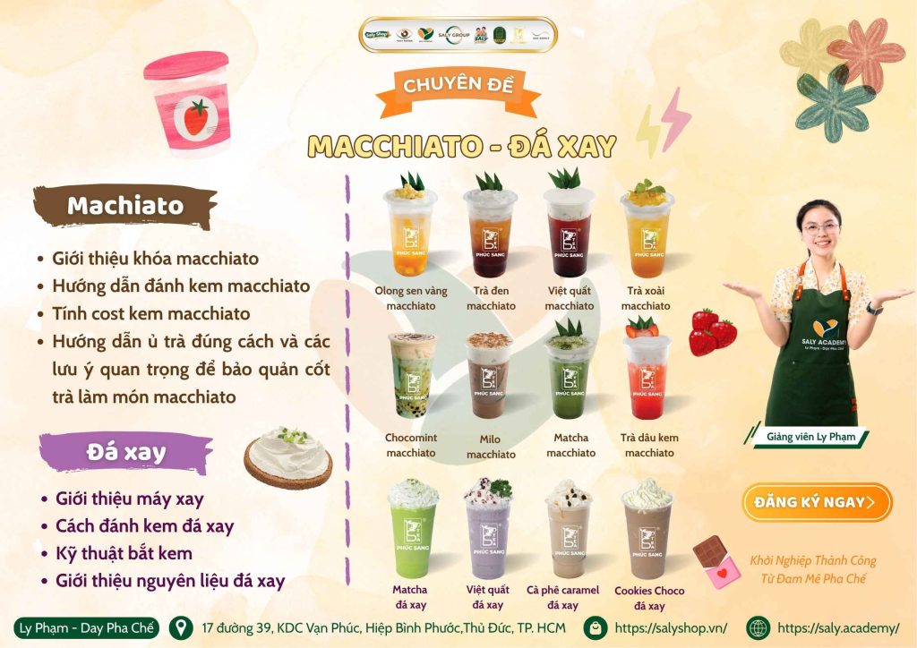 Khóa học pha chế Macchiato - Đá xay (Online)