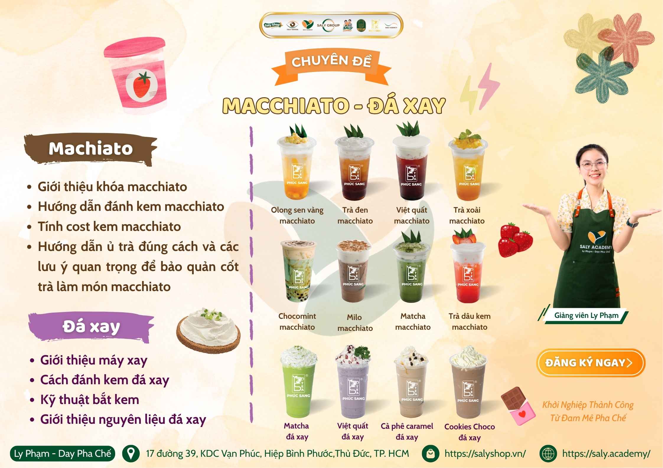 Khóa học pha chế Macchiato - Đá xay (Online)
