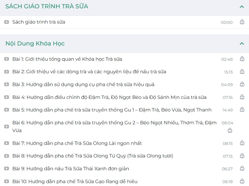 Nội dung Khóa học pha chế Trà sữa (Online) tại Saly Academy