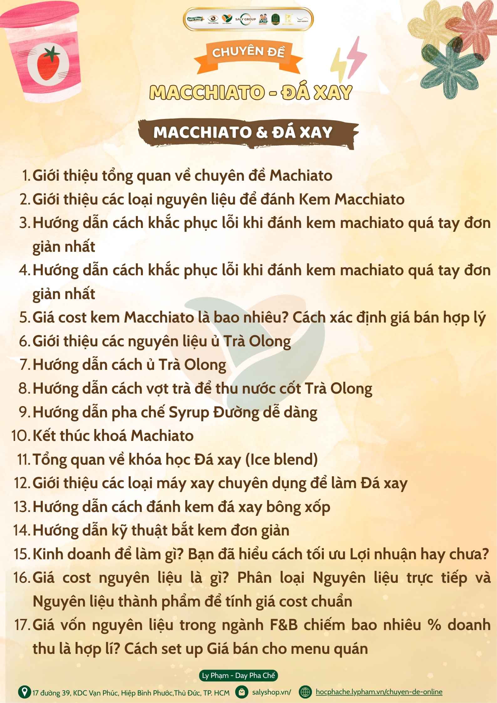 Nội dung khóa học Macchiato - Đá xay Online tại SaLy Academy Nội dung khóa học Macchiato - Đá xay Online tại SaLy Academy