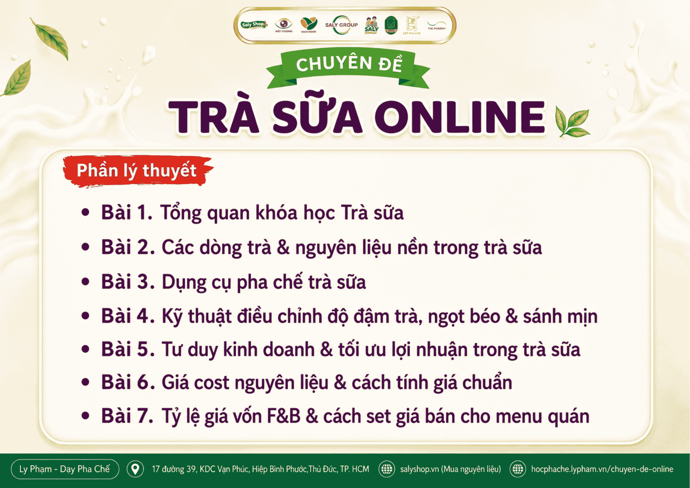 Nội dung khóa học pha chế Trà sữa Online tại SaLy Academy