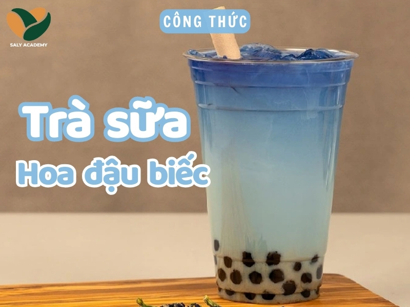 Cách làm trà sữa hoa đậu biếc trân châu thơm ngon, đẹp mắt