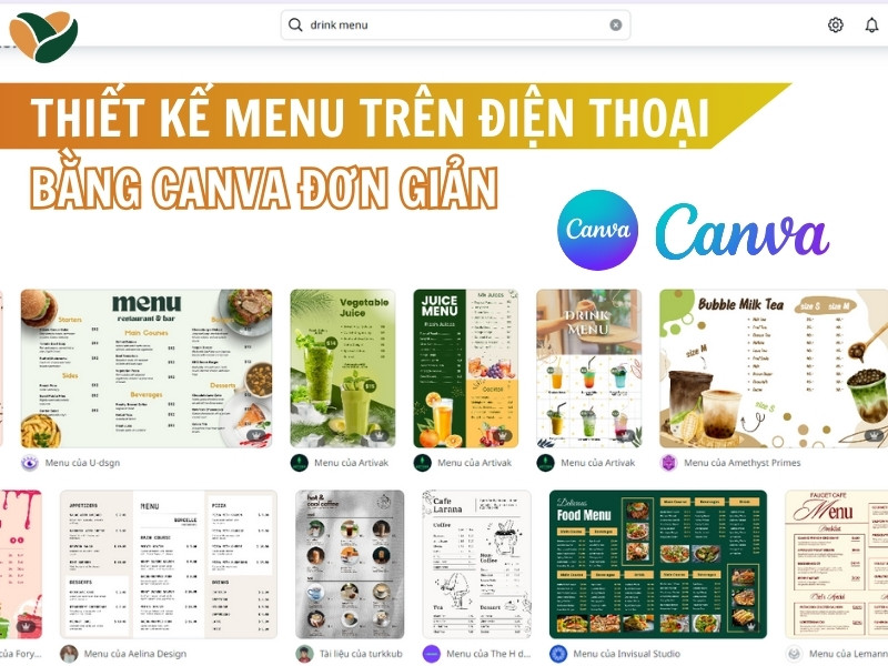 Cách thiết kế menu trên điện thoại bằng Canva đơn giản