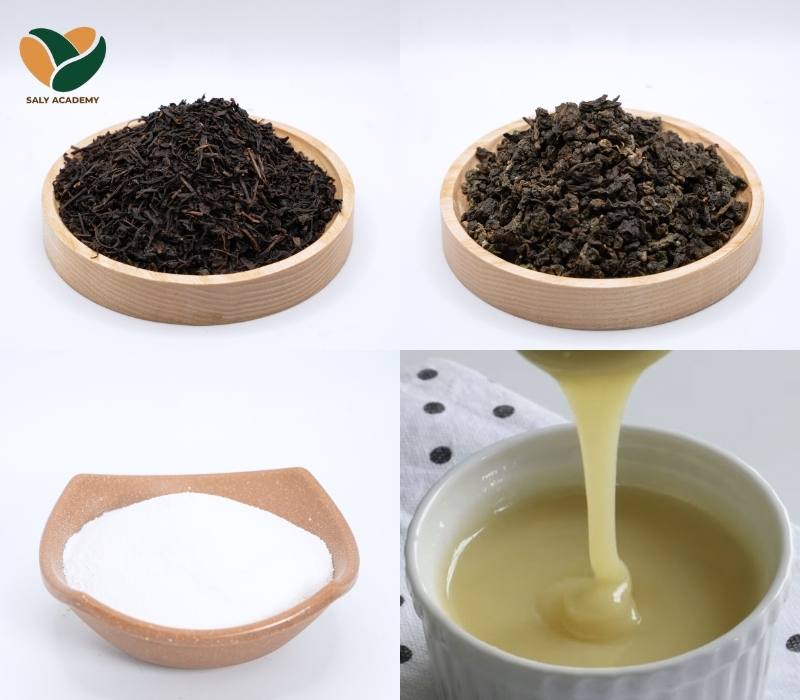 Chuẩn bị nguyên liệu làm trà sữa xoài Chuẩn bị nguyên liệu làm trà sữa xoài