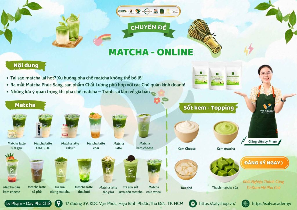 Khóa học pha chế đồ uống Matcha Hottrend (Online)