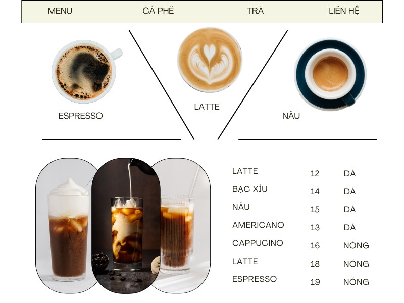 Menu tối giản Menu tối giản