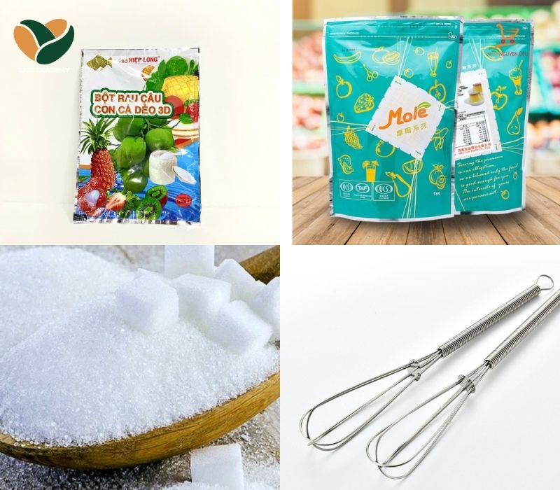 Nguyên liệu, dụng cụ nấu thạch pudding trứng Nguyên liệu, dụng cụ nấu thạch pudding trứng