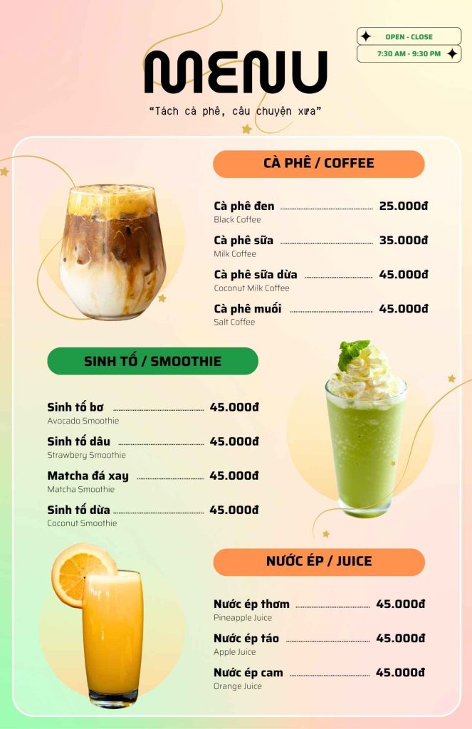 Cách thiết kế menu quán cafe hiệu quả, tăng doanh thu Cách thiết kế menu quán cafe hiệu quả, tăng doanh thu