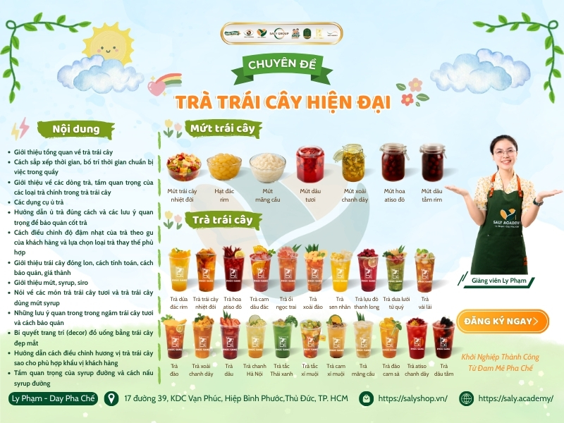 Nội dung khóa học pha chế Trà trái cây tại Ly Phạm - Dạy Pha Chế