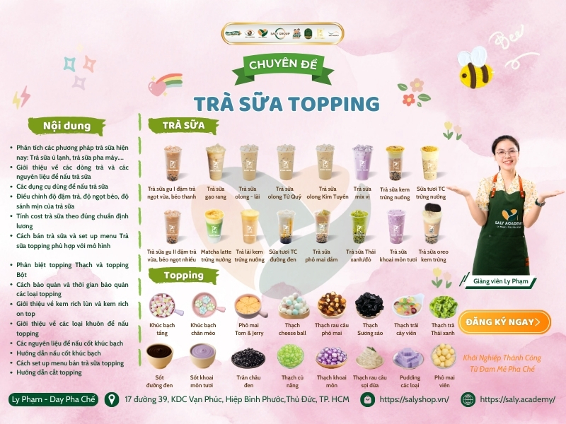 Khóa học pha chế Trà sữa & Topping tại Ly Phạm - Dạy Pha Chế
