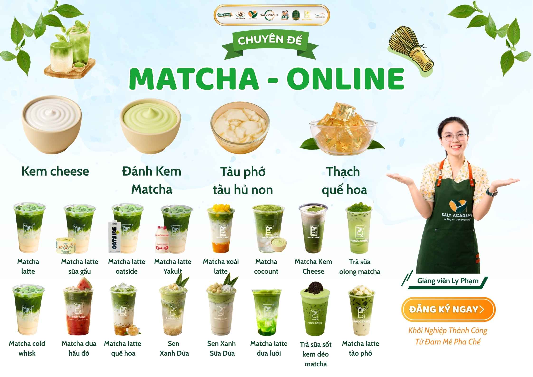 Khóa học pha chế đồ uống Matcha Hottrend (Online) | SaLy Academy