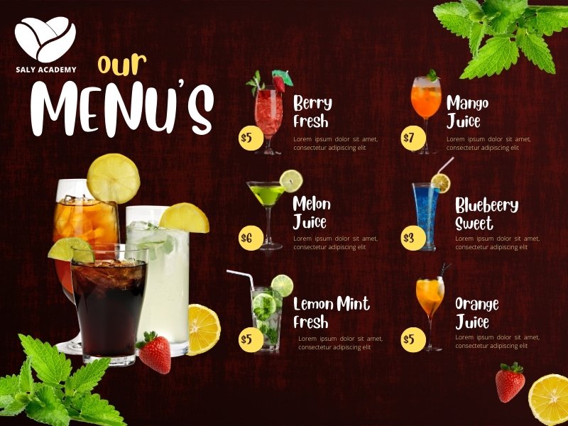 Menu có vai trò quan trọng trong giới thiệu sản phẩm và kích thích vị giác của khách hàng