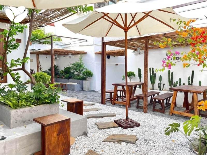 Mô hình quán cafe cây xanh phong cách tối giản Mô hình quán cafe cây xanh phong cách tối giản