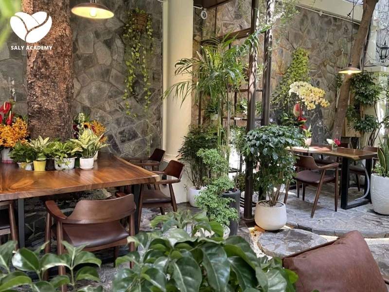 Mẫu quán cafe sân vườn phong cách Vintage Mẫu quán cafe sân vườn phong cách Vintage