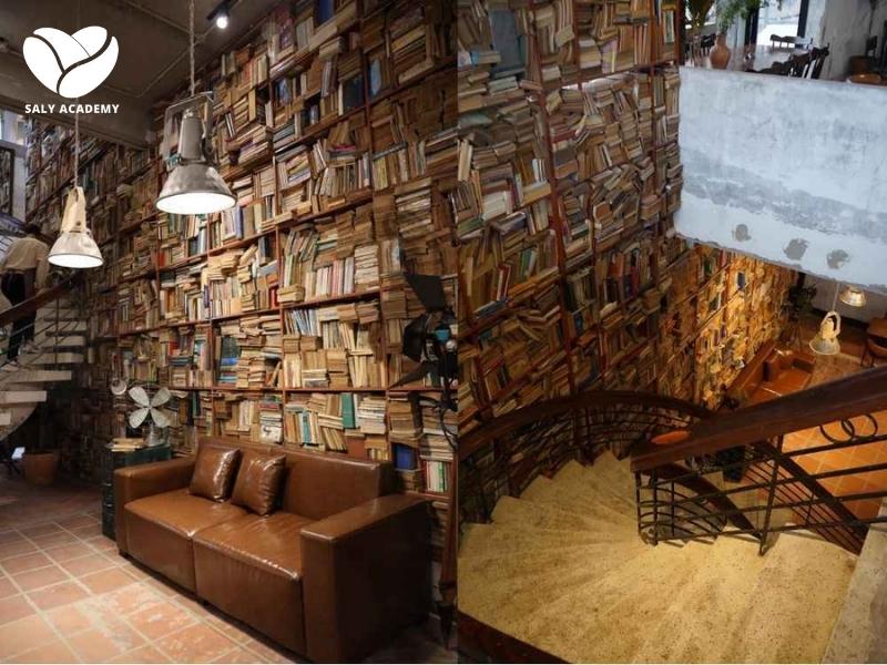 Cafe sách 2 tầng phù hợp với học sinh, sinh viên và dân văn phòng