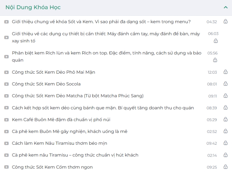 Nội dung khóa học Sốt và kem dẻo (Online)