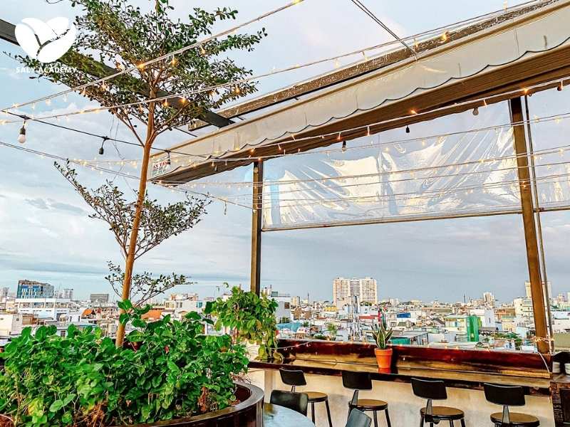 Cafe rooftop phù hợp với mặt bằng ở khu vực cao tầng, tầm nhìn thoáng đãng