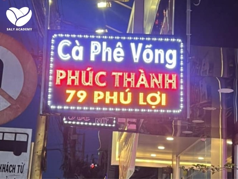 Bảng hiệu cafe võng chữ nổi, đèn LED