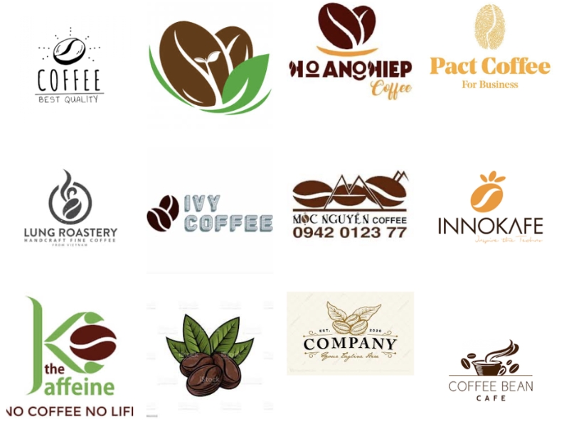 Logo hình hạt cà phê Logo hình hạt cà phê