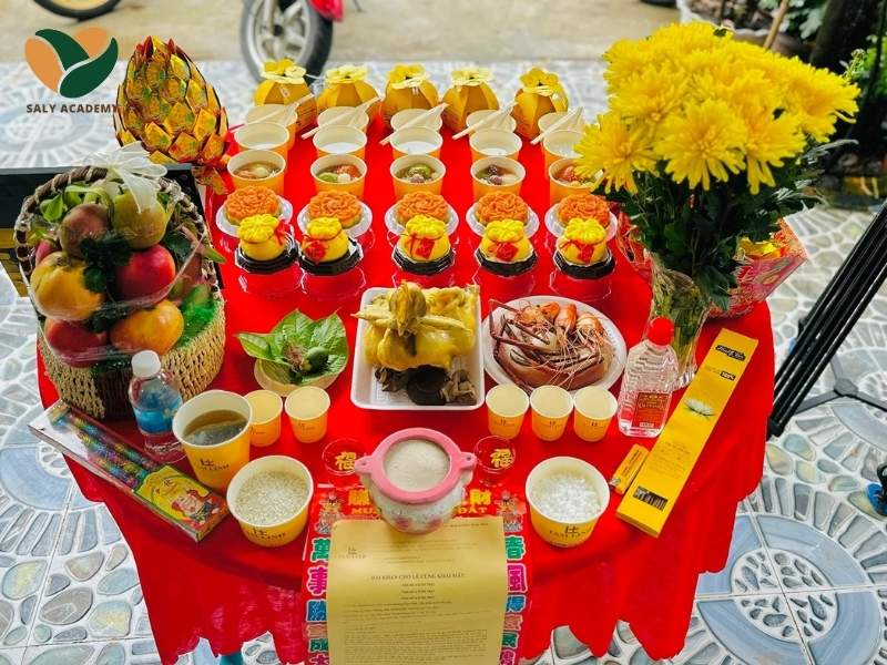 Mâm cúng tiêu chuẩn lựa chọn phù hợp với các quán cafe, trà sữa quy mô vừa