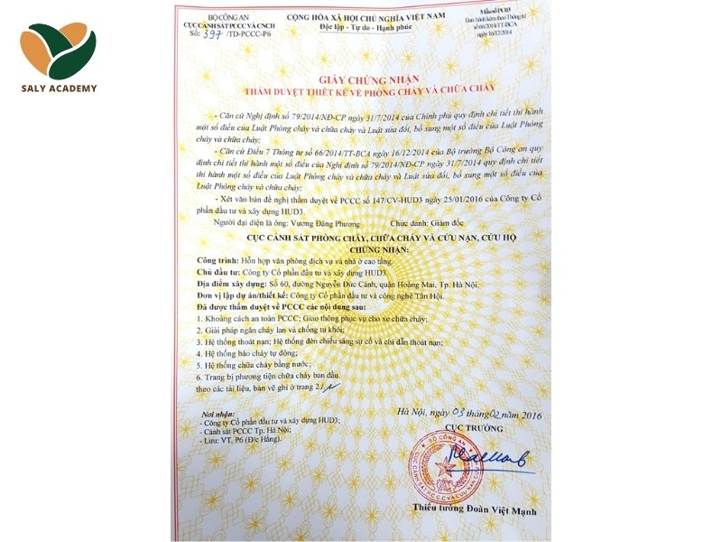 Giấy chứng nhận thẩm duyệt thiết kế về phòng cháy chữa cháy Giấy chứng nhận thẩm duyệt thiết kế về phòng cháy chữa cháy