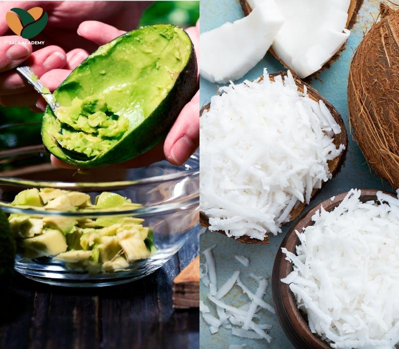 Bước 1: Sơ chế nguyên liệu để làm sinh tố bơ dừa Bước 1: Sơ chế nguyên liệu để làm sinh tố bơ dừa