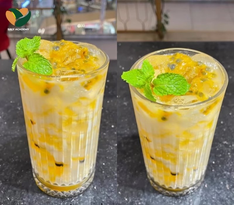 Bạn có thể trang trí một vài lá bạc hà để sữa chua trái cây tăng hương thơm và hấp dẫn