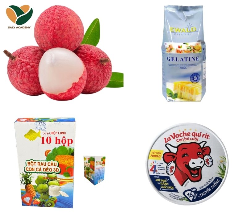 Một số nguyên liệu làm khúc bạch vải Một số nguyên liệu làm khúc bạch vải