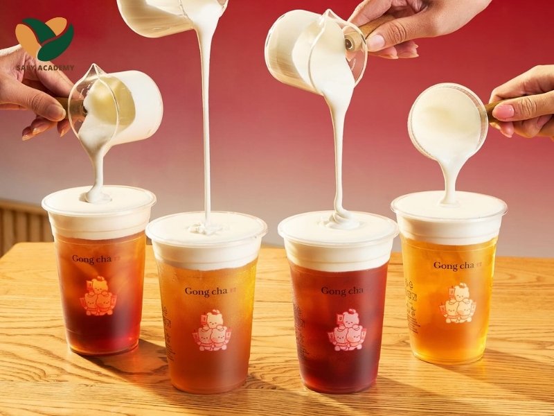 Gong Cha nổi bật với trà sữa nguyên chất, trân châu đen mềm dẻo