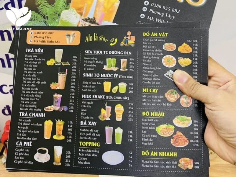 Menu chưa đủ thu hút và không bắt kịp trào lưu đồ uống hiện đại