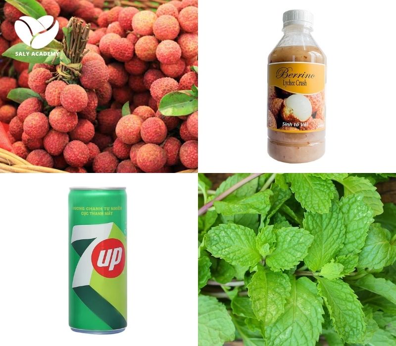 Nguyên liệu để pha chế soda với với ly dung tích 500ml
