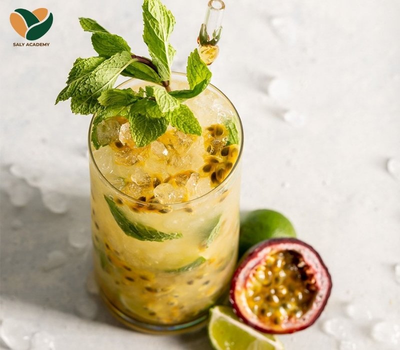Soda chanh dây thành phẩm có phân tầng đẹp mắt, hương thơm quyến rũ