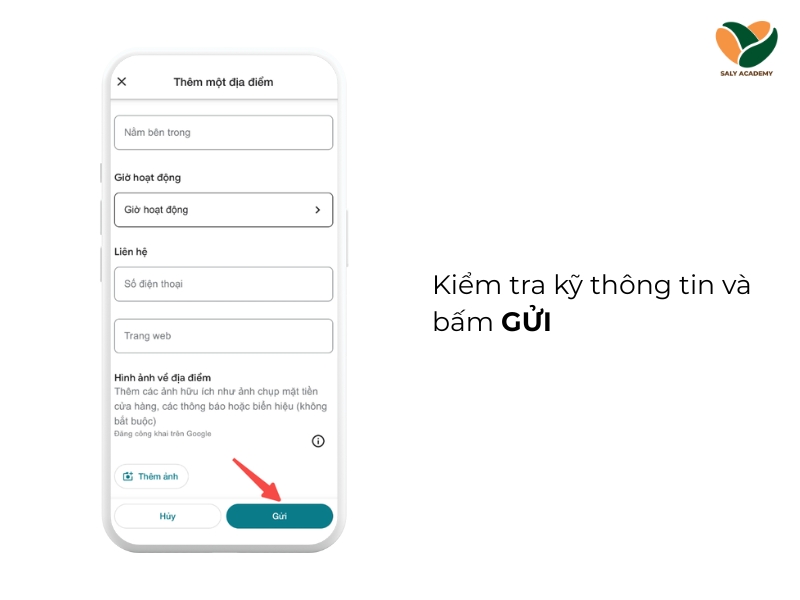 Kiểm tra thông tin và gửi duyệt Kiểm tra thông tin và gửi duyệt