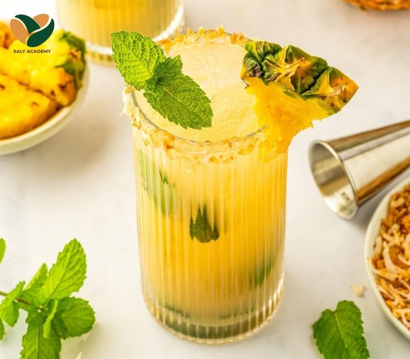 Làm nước ép thơm không sủi bọt