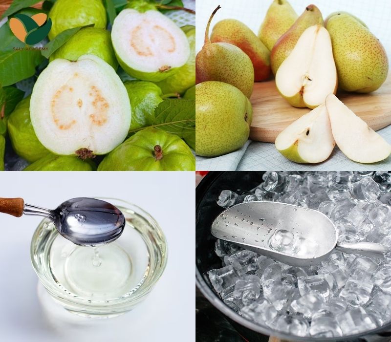 Nguyên liệu làm nước ép ổi lê Nguyên liệu làm nước ép ổi lê