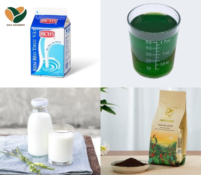 Nguyên liệu làm mint coffee Nguyên liệu làm mint coffee