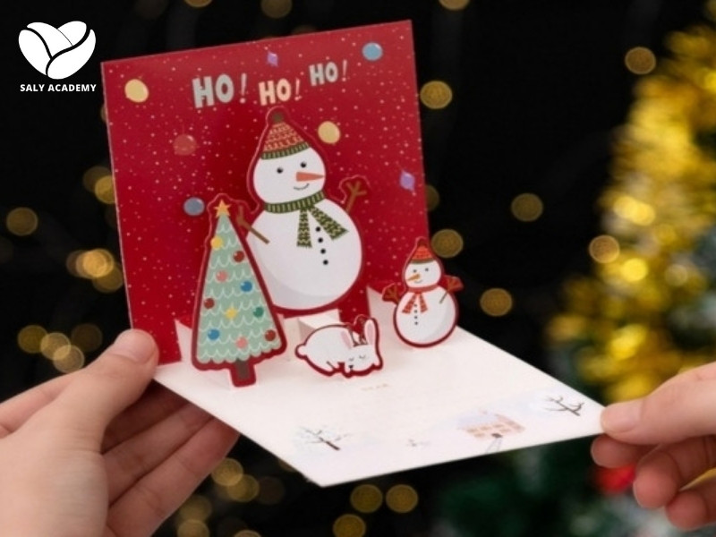 Gửi tặng khách hàng thiệp Noel mini có logo quán 