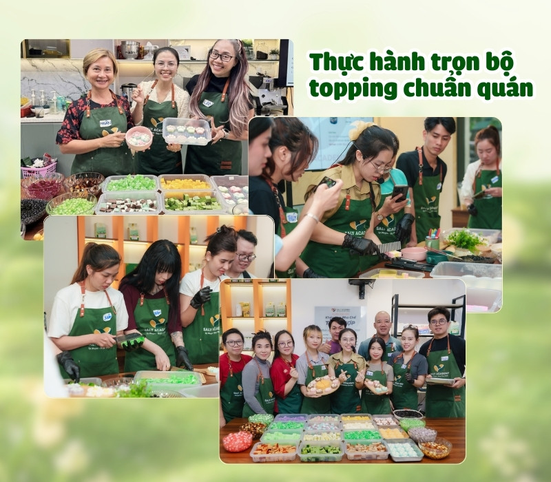 Buổi sáng: Thực hành trọn bộ topping chuẩn quán Buổi sáng: Thực hành trọn bộ topping chuẩn quán