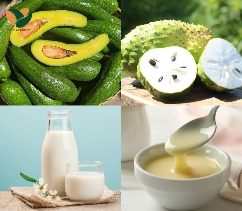 Nguyên liệu cần có làm sinh tố bơ mãng cầu